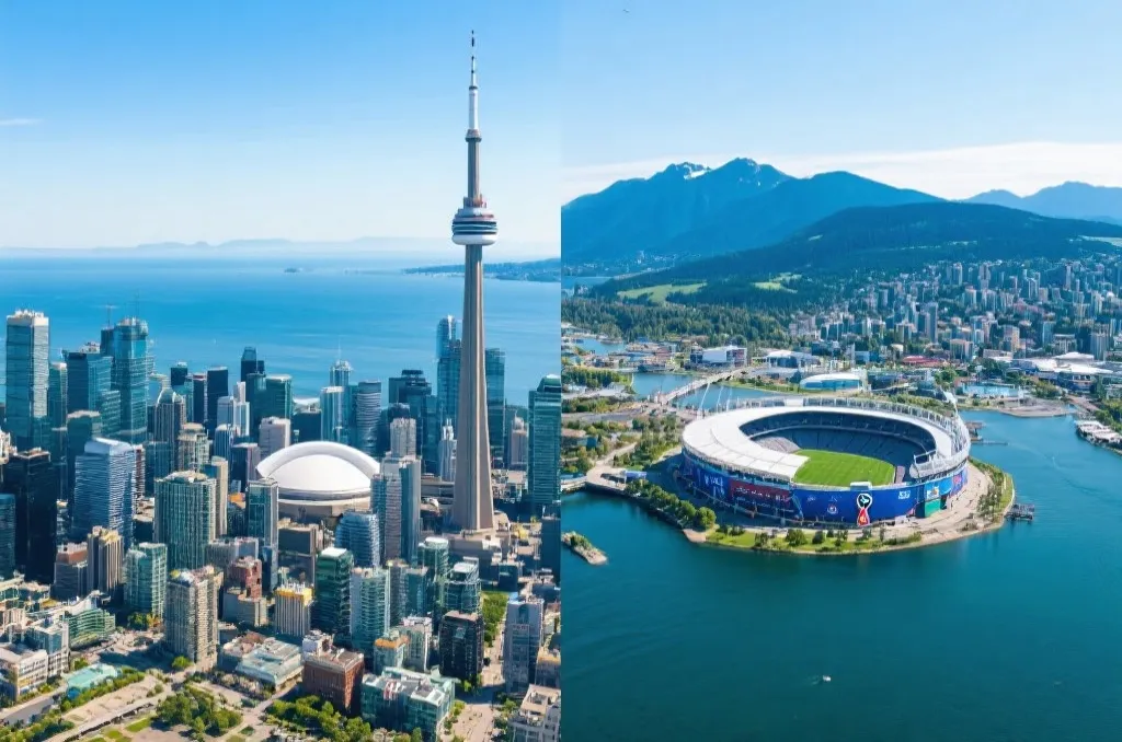 2026世界杯加拿大承办城市与球场全景示意图